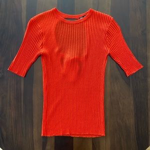 ZARA Orange/Red Open Back Shirt